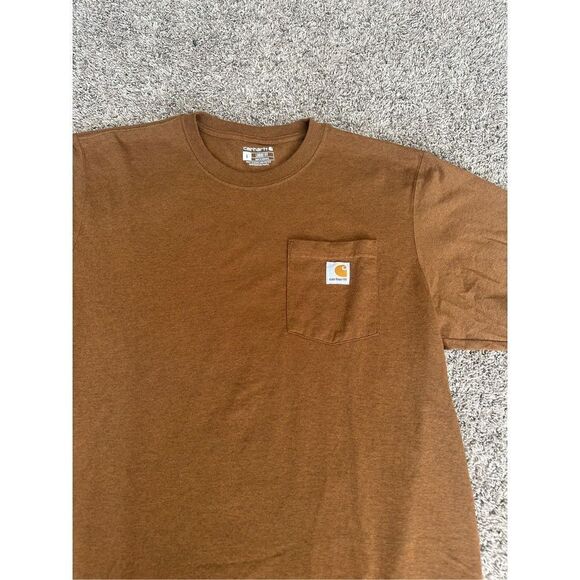 Carhartt Loose Fit Heavyweight
Pocket Logo T-Shirt Short Sleeve Brown Men’s L - Picture 4 of 7